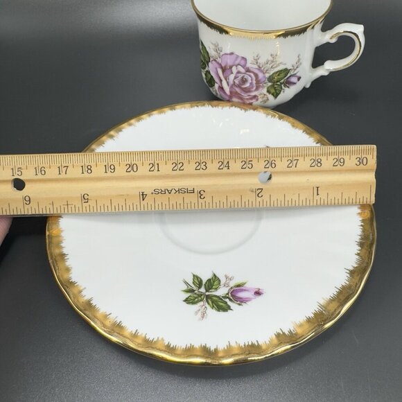 Kronester Bavaria Fine China Porcelain Teacup And Saucer Set Gold Edges Germany - Picture 3 of 15